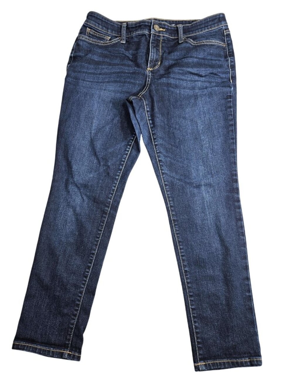 St. John's Bay Skinny Leg‎ Jeans Womens 12P Blue Med Wash Mid Rise Stretch Denim